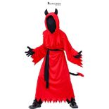 Lito Angels Red Devil Fancy Dress Up Set Halloween Costume with Mask, Demon Horns and Tail for Kids