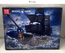 RRP £196.38 - Mould King Black Pearl Pirate Ship Building Blocks Toy Set, 5266 Pieces Large Sailing