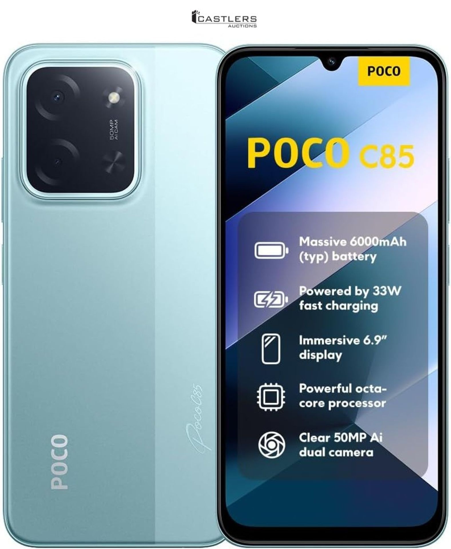 RRP £119.00 - XIAOMI POCO C85, Smartphone 8+256GB, 6.9" 120Hz Display 7.99mm Design, MediaTek Helio