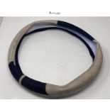 HighnessHwoo Luxury Alcantara Steering Wheel Cover for Cars, Soft Leather Padded Wheels Cover for S