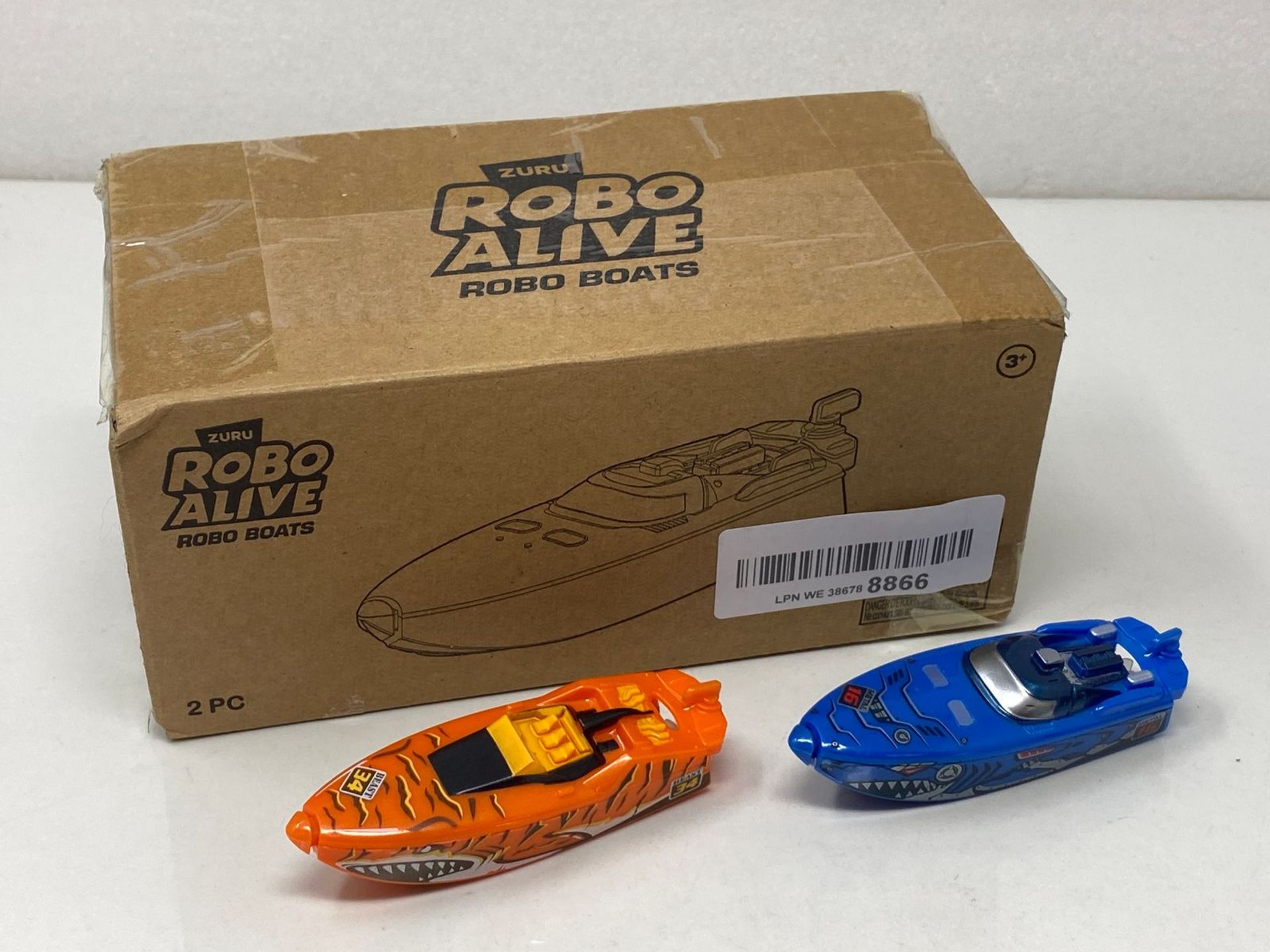 ZURU Robo Alive Robo Boats, Tiger Shark & Robo Shark Boat, 2 Pack, by ZURU Water Activated Boat Toy - Image 2 of 4