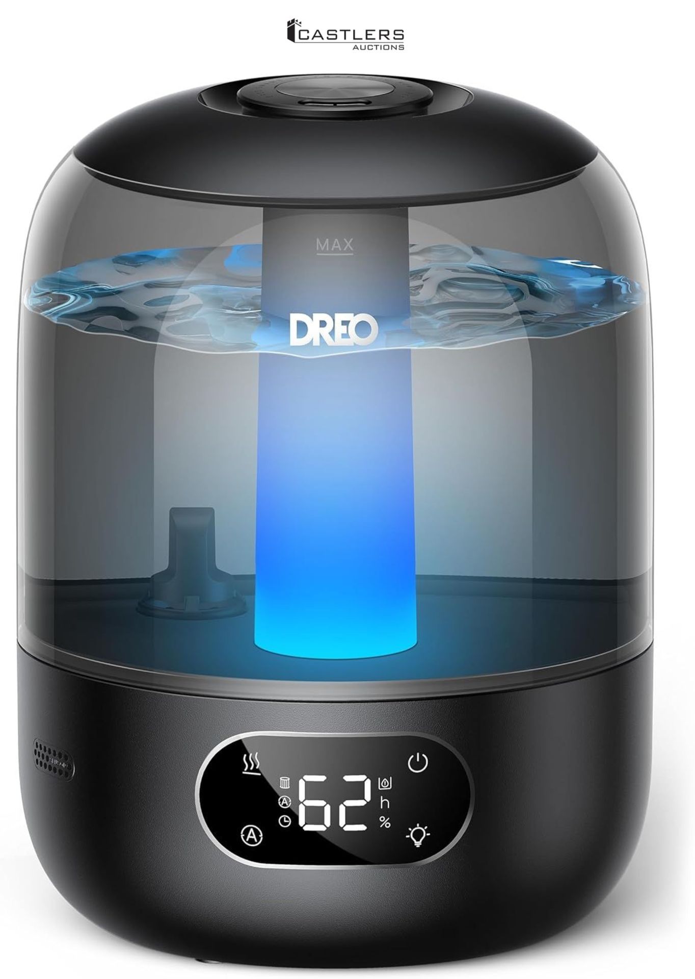 Dreo Humidifier for Bedroom with Sensor, 26dB Quiet Cool Mist Ultrasonic Humidifiers for Home, 360°
