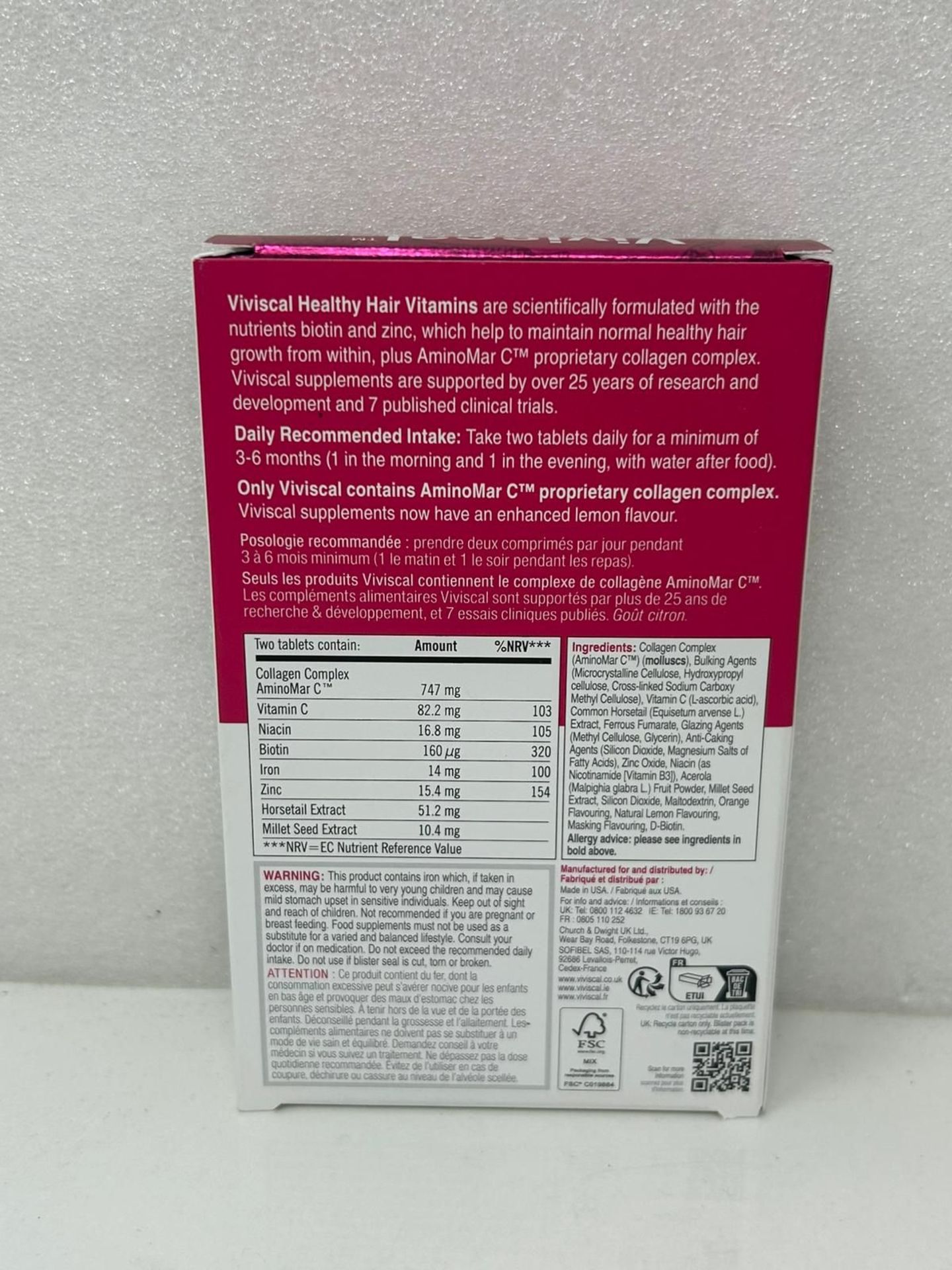 NEW - RRP £120.00 - 4 x Viviscal Hair Supplement for Women, Biotin & Zinc Tablets (120 Tablets) - Image 3 of 4