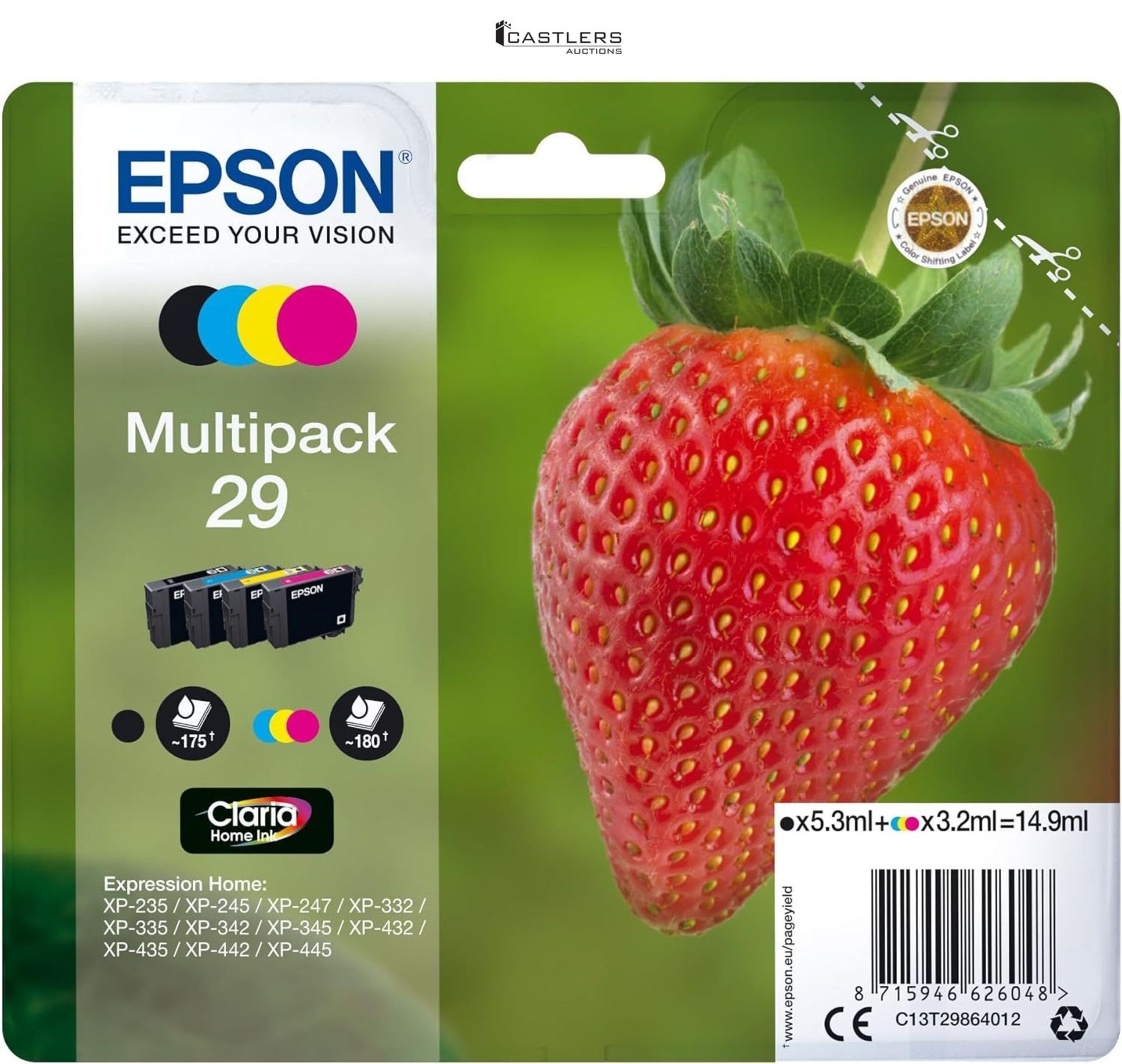 NEW - Epson 29 Strawberry Genuine Multipack, 4-colours Ink Cartridges, Claria Home Ink