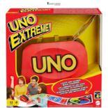 UNO Extreme Card Game Featuring Random-Action Launcher with Lights & Sounds & 112 Cards, Kid, Teen
