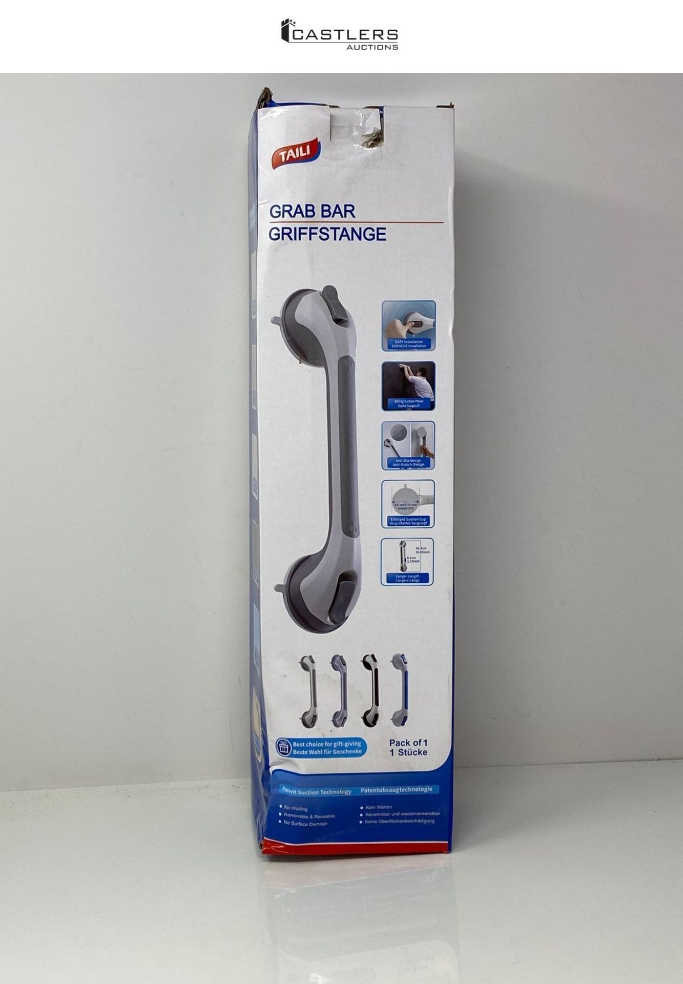 TAILI Suction Grab Rails for Bathroom, 43 CM Hand Rails for Elderly, MAX Hold 110 KG Shower Grab Ba