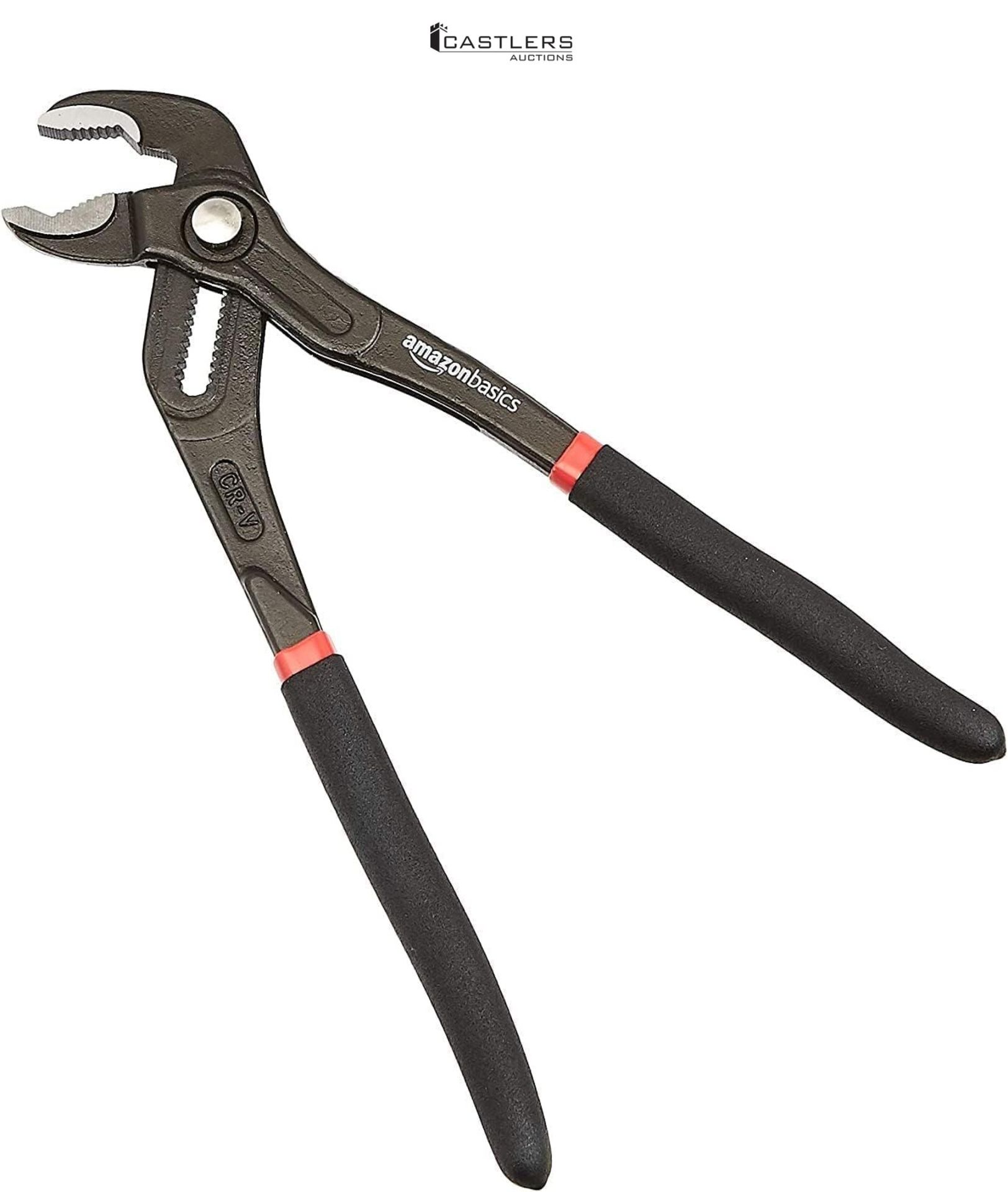 Amazon Basics Quick Release Water Pump Pliers 12" Grooved Slip Joint, Black