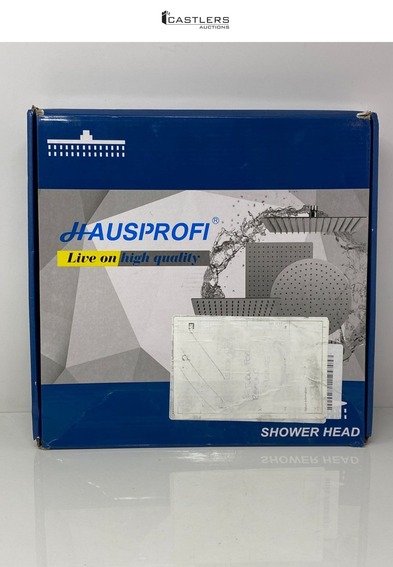 HAUSPROFI Rain Shower Head 12 inch Large Top Spray Square Showerhead 304 Stainless Steel Ultra Thin