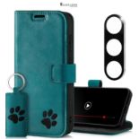 SURAZO Leather Flip Case for Samsung Galaxy S25 5G 2025 - Premium Genuine Leather Protective Case w