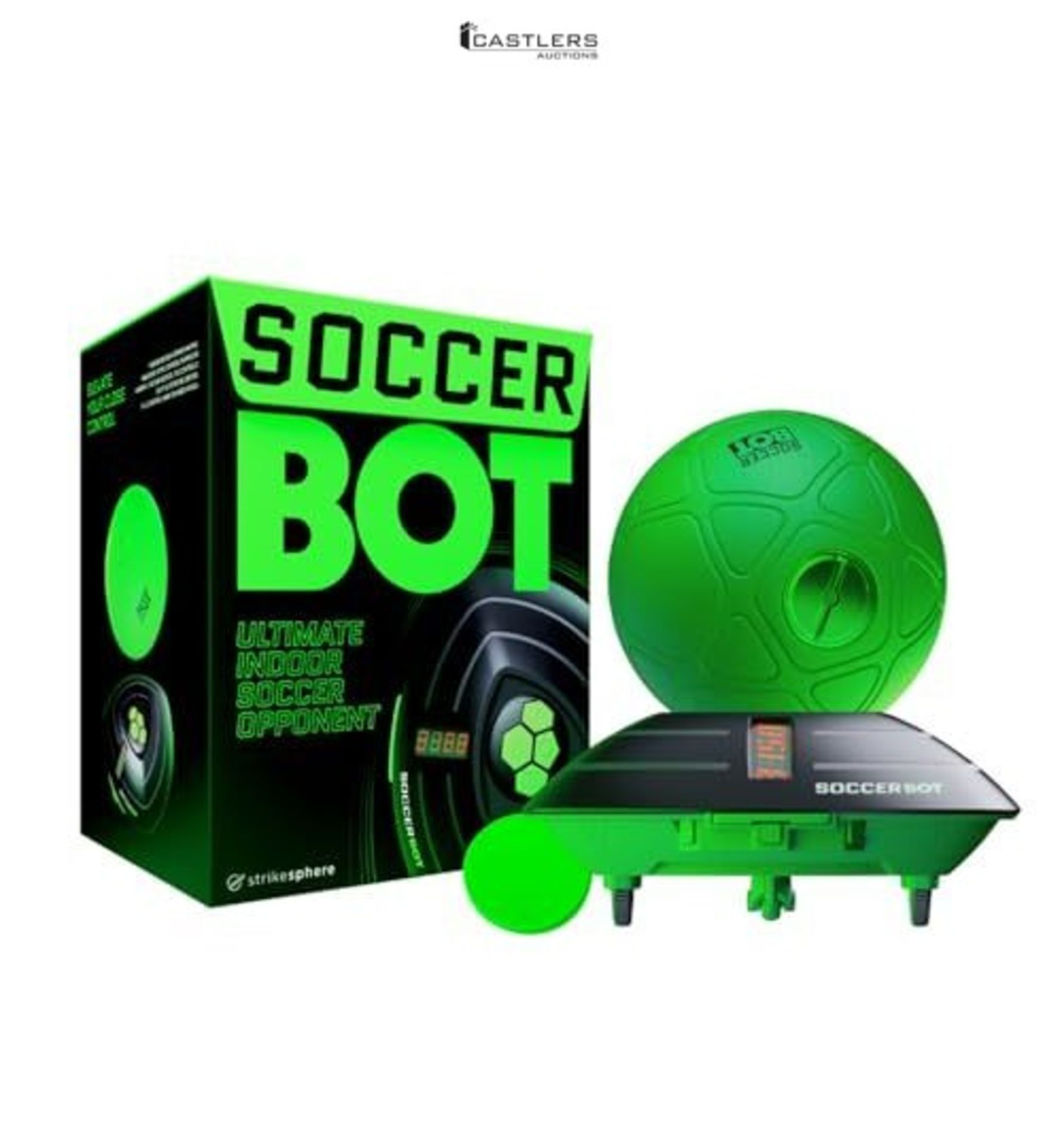 Strikesphere, Soccer Bot Indoor Football Trainer, Football Gifts for Boys and Girls, One Size, Black