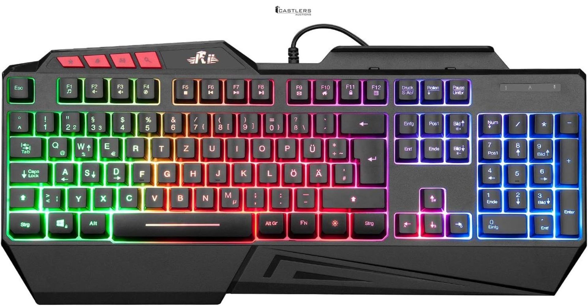 Rii Rainbow Illuminated USB Gaming Keyboard 19 Keys Anti-Ghosting for PC Laptop PS4 Xbox One