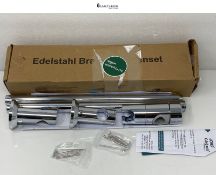 GÃ¶rbach Stainless Steel Shower Wall Rail with Variable Fixings - 70 cm Chrome Shower Head Holder
