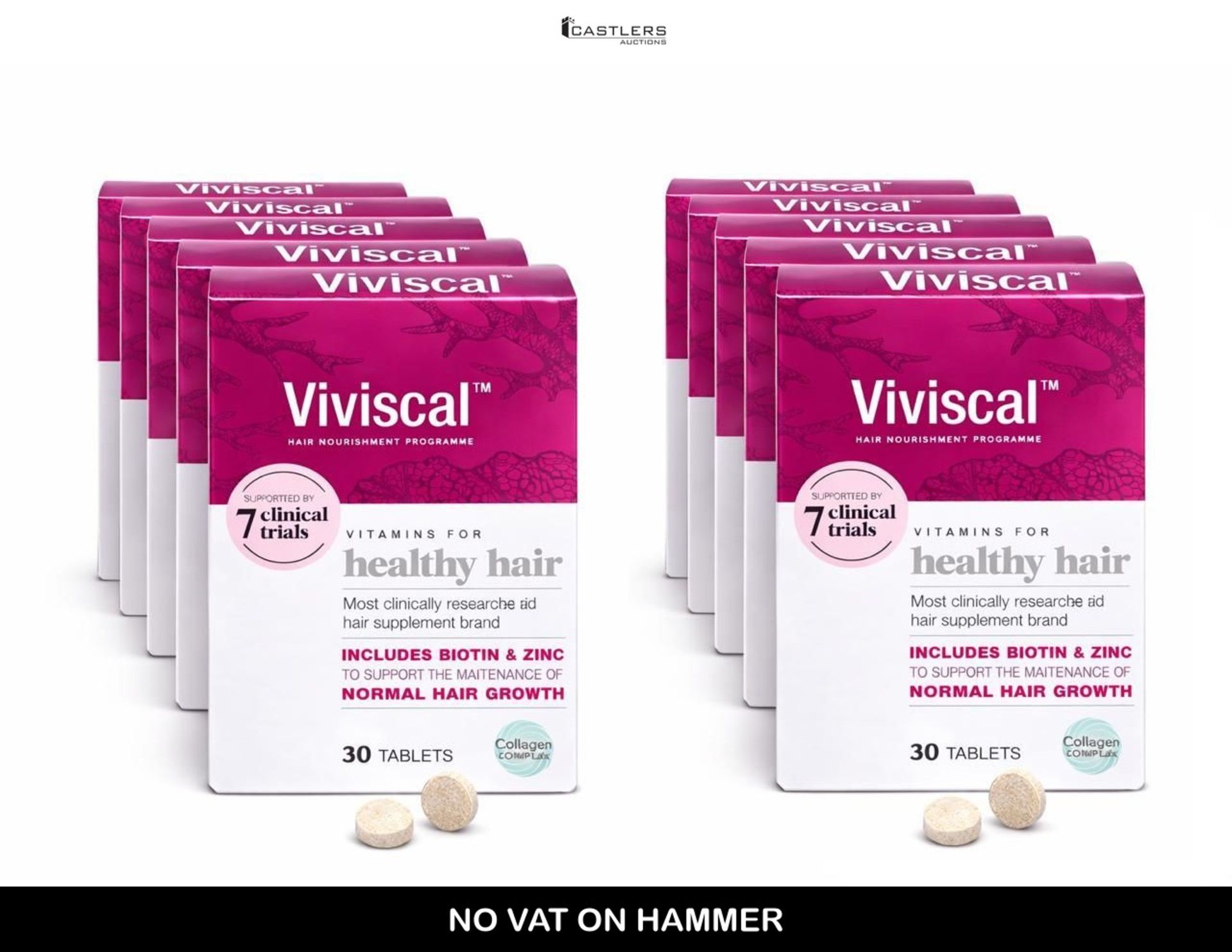 NEW - RRP £300.00 - 10 x Viviscal Hair Supplement for Women, Biotin & Zinc Tablets (300 Tablets)