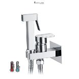 RRP £58.49 - Ibergrif M22019 - Muslim Shower Mixer Kit, Hot and Cold Bidet Spray with Shattaf Spray