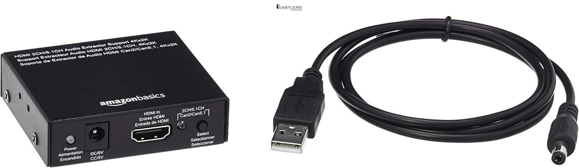 Amazon Basics Audio Extractor Converter, HDMI to HDMI + Audio (SPDIF + RCA Stereo), Black