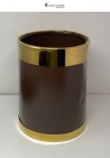 Bolero Waste Paper Bin with Gold Rim Dustbin Rubbish 280X224mm Commercial