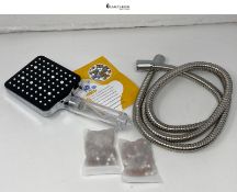 Shower Head and Hose 1.6M with Filter - YEAUPE PRO Square High Pressure Bathroom Shower Heads 6 Jet