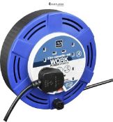 Masterplug Four Socket, 10 Metre Cassette Reel, Medium Extension Lead Cable Reel, Wind-Up Retractab