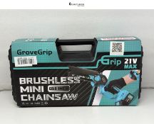 RRP £57.83 - Mini Chainsaw Cordless 6&8-Inch, 8000mAh Battery & 4 Chain,1100W Brushless Electric Ch