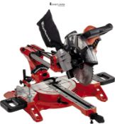 RRP £220.95 - Einhell Dual Bevel Sliding Mitre Saw 2350W, +/-45° Mitre, +/-47° Bevel Saw with 48T B