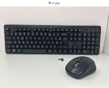 Trust Ymo II Pack Silent French AZERTY Wireless Keyboard and Mouse, Flat Floating Keys, Splash Resi