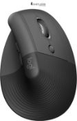 Logitech Lift Vertical Ergonomic Mouse, Wireless, Bluetooth or Logi Bolt USB receiver, Quiet clicks