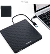ORIGBELIE External CD DVD Drive for Laptop, USB 3.0 Type-C Ultra Slim 13mm DVD Player Portable CD D