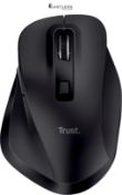 Trust Fyda Rechargeable Wireless Mouse Made With Recycled Materials, 800-2400 DPI, 6 Buttons, Thumb