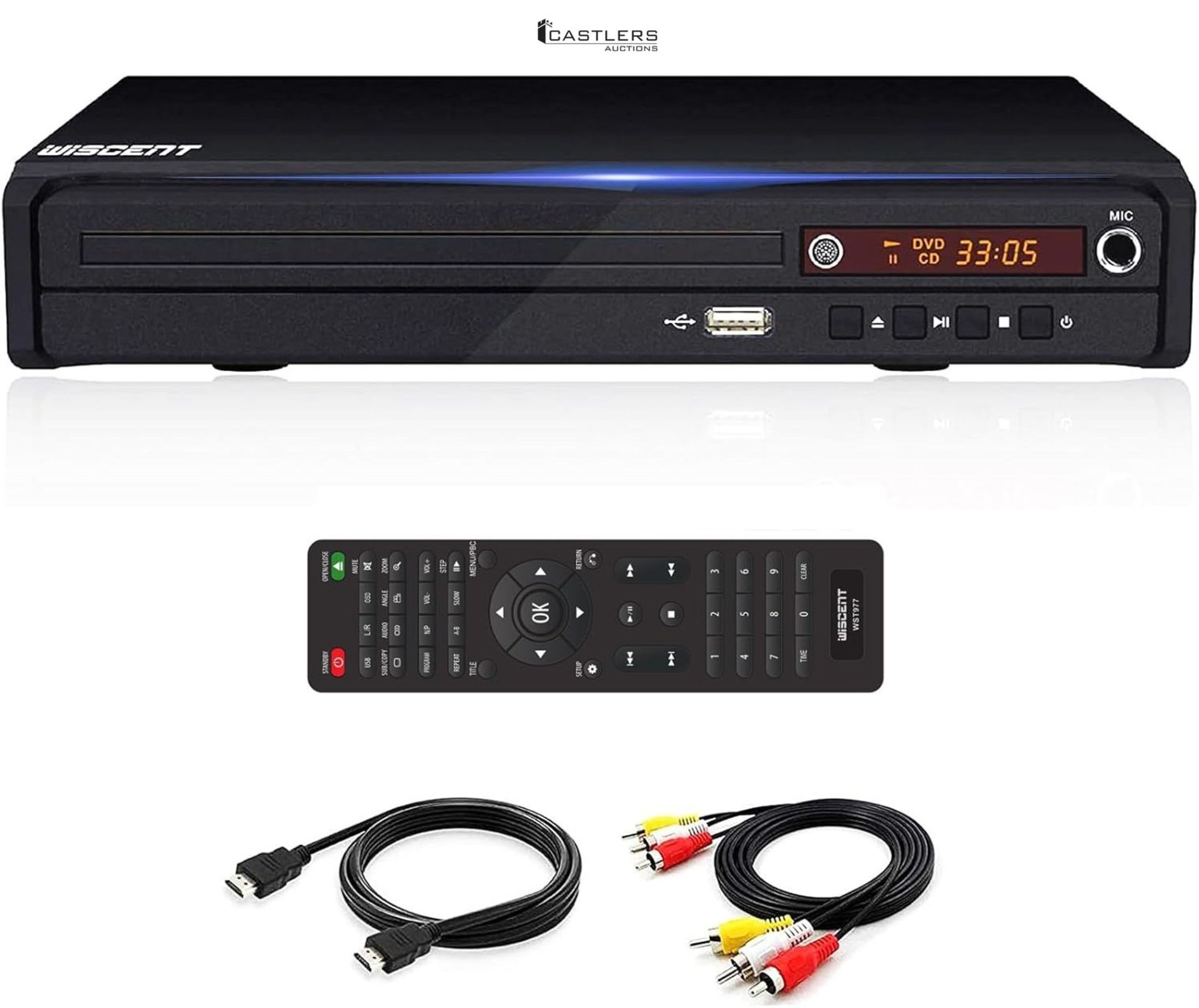 DVD Player for TV, DVD/CD/MP3 Disc Player with Remote Control, All Regions Free, PAL/NTSC... (WST-9
