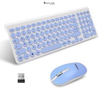 LeadsaiL Wireless Keyboard and Mouse Set - Ergonomic Design With Quiet Buttons, German QWERTZ Layou