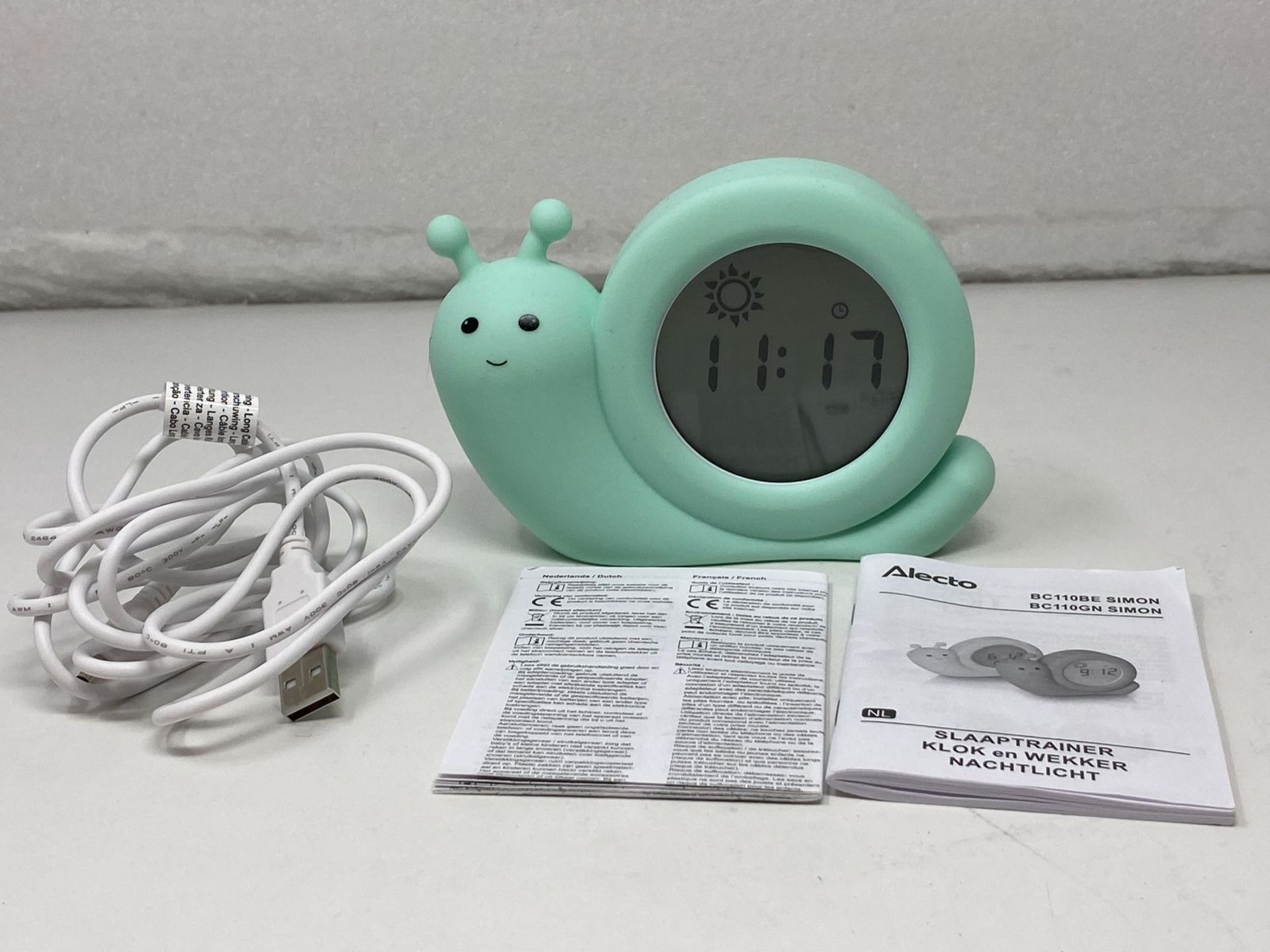Alecto BC110GN Simon - Alarm Clock - Educational Alarm Clock for Children - Night Light - Learn to - Image 3 of 4