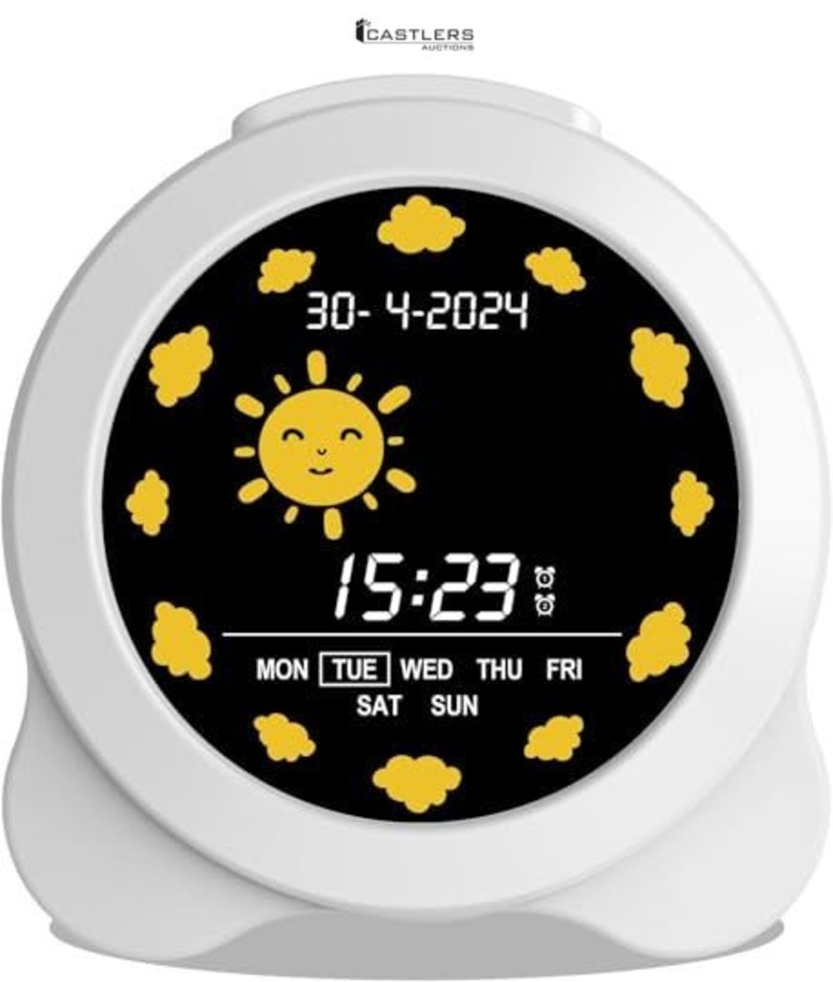 groov e Kidz Sleep Trainer Clock - Kid's Digital Alarm Clock for Sleep Training, LCD Display with M