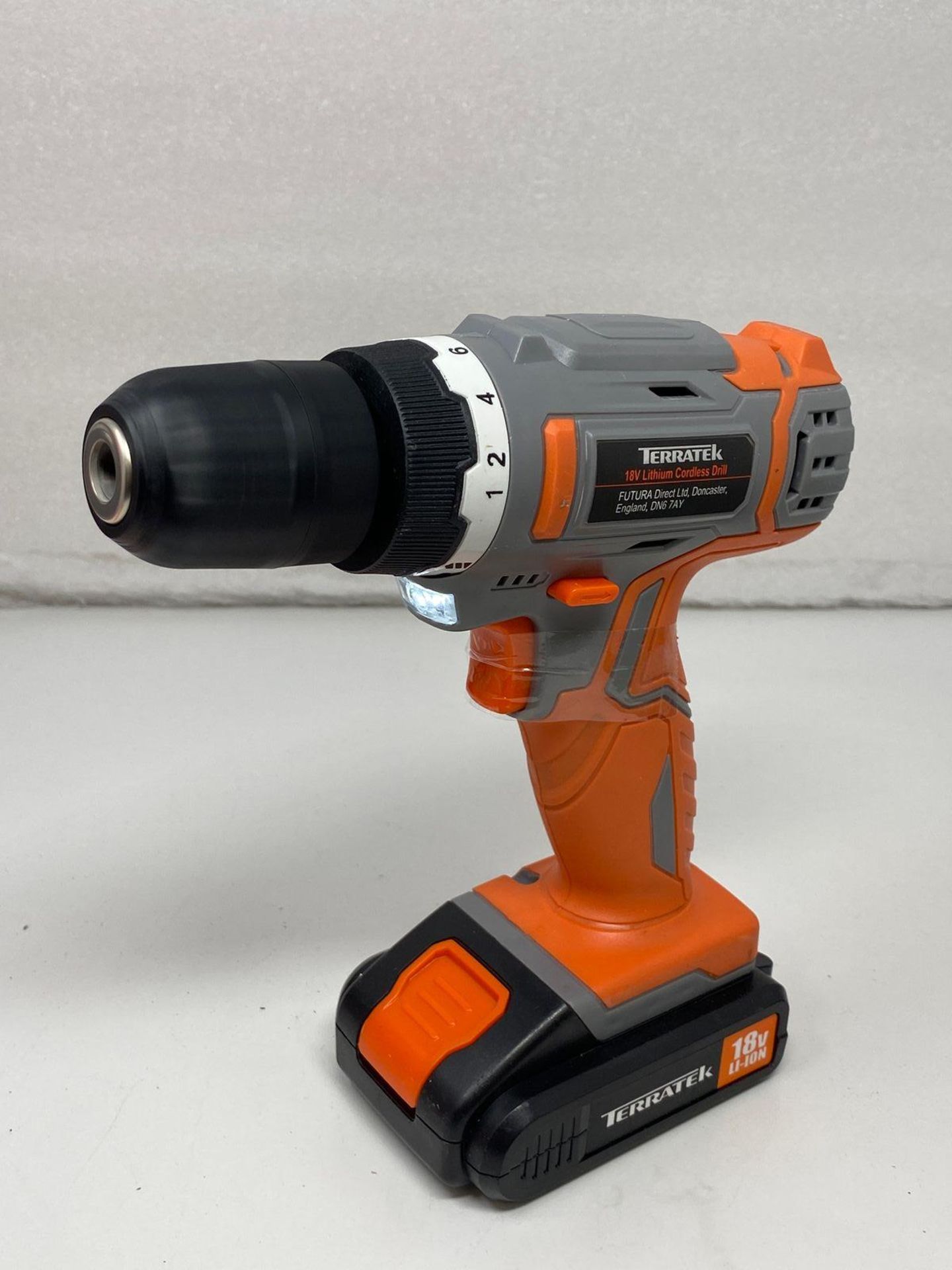 Terratek Cordless Drill Driver 18V Lithium-Ion, 13Pc Electric Screwdriver Set, LED Work Light, Elec - Image 3 of 3
