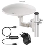EMOS Village Outdoor Digital Antenna, Active Antenna for Remote Reception (0-80km) FM/Dab/DVB-T/DVB