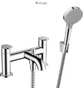RRP £208.17 - hansgrohe Vernis Blend - 2-hole bath tap deck mounted for 2 functions, bath mixer tap