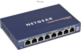 NETGEAR GS108GE LAN Switch 8 Port Network Switch (Plug-and-Play Gigabit Switch LAN Splitter, LAN Di