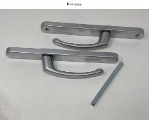 TSS UPVC Door Handle Lever Set - 92 PZ Centers, 215 Screw to Screw - 245 x 32 Backplate - Silver Re