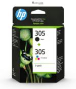 HP 305 Black/Tri-color Original Ink Printer Cartridges Combo (X4D37AE) - Works with: HP DeskJet 111