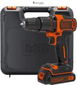 BLACK+DECKER 18V Hammer Drill with Battery, Charger, and Kitbox, BCD700S1K-GB