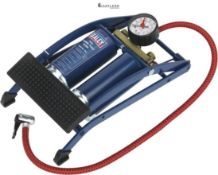 Sealey Fp2 Foot Pump Twin Barrel, Red