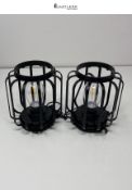 BUCASA Solar Lights Outdoor Garden, 2 Pack Hanging Solar Lanterns with Chain and Hook, Metal Waterp