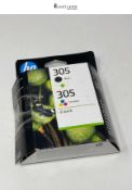 HP 305 Black/Tri-color Original Ink Printer Cartridges Combo (X4D37AE) - Works with: HP DeskJet 111