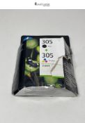 HP 305 Black/Tri-color Original Ink Printer Cartridges Combo (X4D37AE) - Works with: HP DeskJet 111