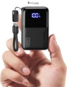 INIU Smallest Power Bank, 45W Fast Charging Mini Portable Charger, USB C in&out 10000 mAh Battery P