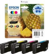 NEW - Epson 604 Pineapple, Genuine Multipack, 4-colours Ink Cartridges