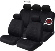 Sakura Car Seat and Headrest Covers Carnaby Black SS5397 - Full Set Universal Size Elasticated Hems