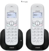 VTech CS1551 DECT Cordless Phone with Answering Machine and Call Block, 2 Handsets, Intercom, Landl