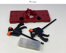 35mm Hinge Hole Jig Drill Guide Set, Woodworking Puncher Hinge Drilling Tool Set，Suitable for Face