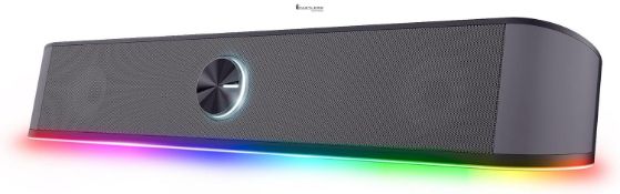 Trust Gaming GXT 1619 Rhox RGB Illuminated Soundbar, PC Speakers, 12W Peak Power, USB Powered Sound