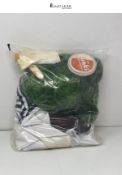 Adults Chocolate Factory Worker - Medium - Brown Top, White Trousers, Green Wig, Gloves, Eyebrows,